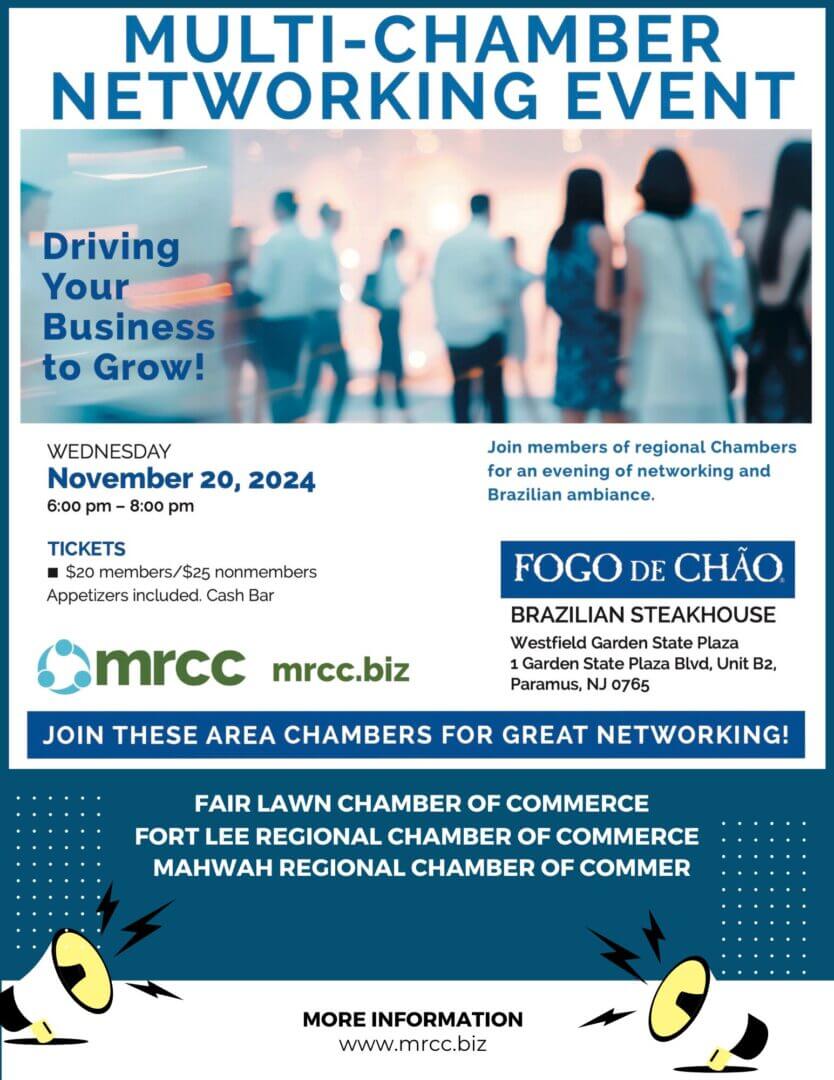 Multi-chamber networking event at Fogo de Chao flyer