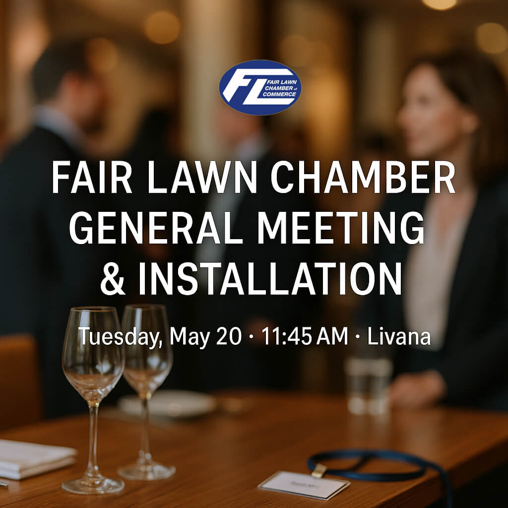 Fair Lawn Chamber general meeting and installation banner