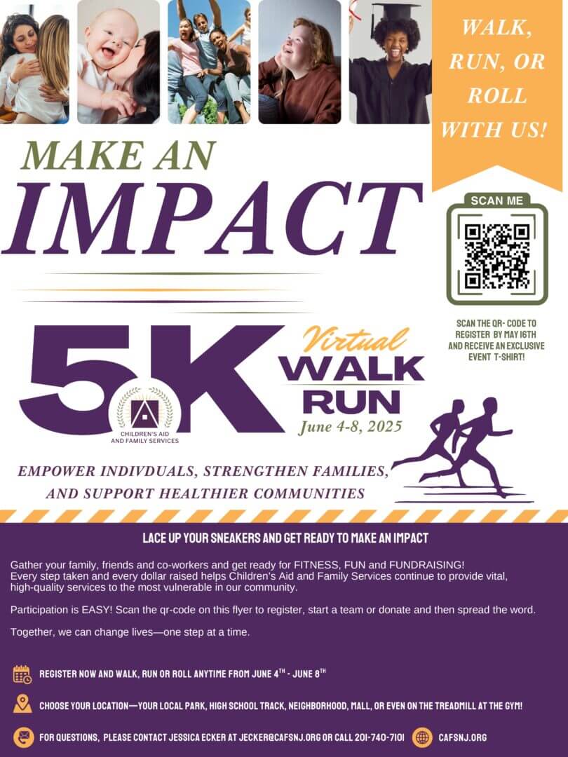 Children's Aid and Family Services 5K walk and run flyer