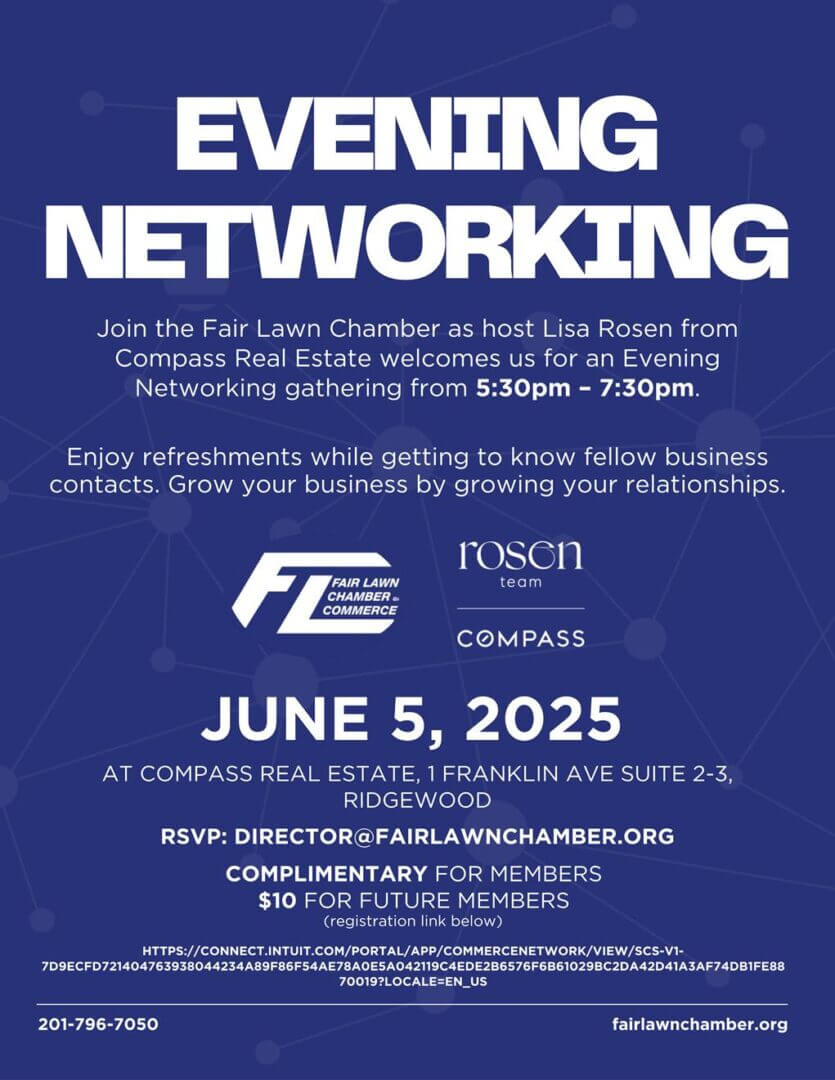Evening Networking flyer for June 5, 2025