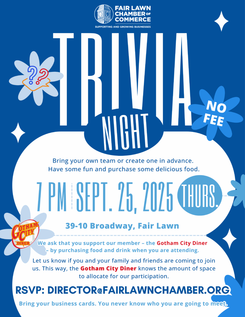 Chamber trivia night flyer for September 25, 2025